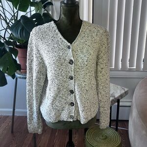 Amazing Vintage Cardigan - Silk, Cotton, Dalmatian Jasper Stone